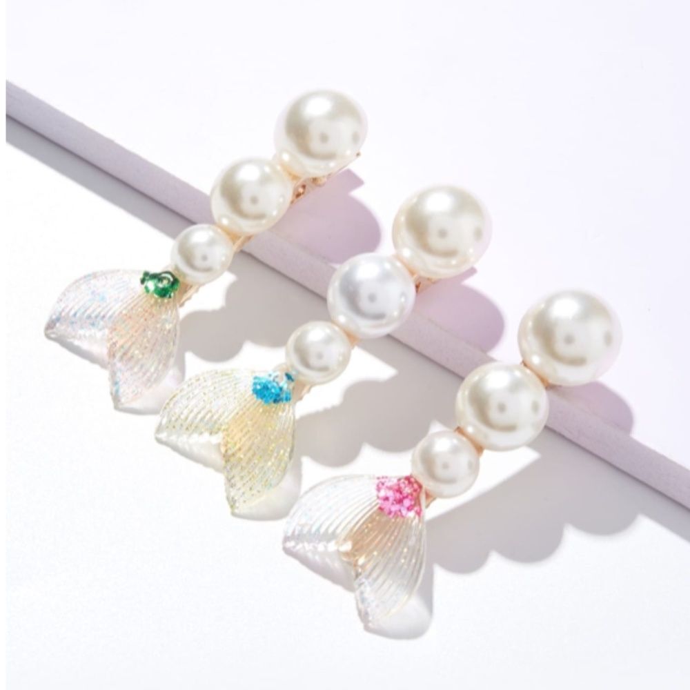 Mermaid 🧜‍♀️ Tail Pearl Hair Clips